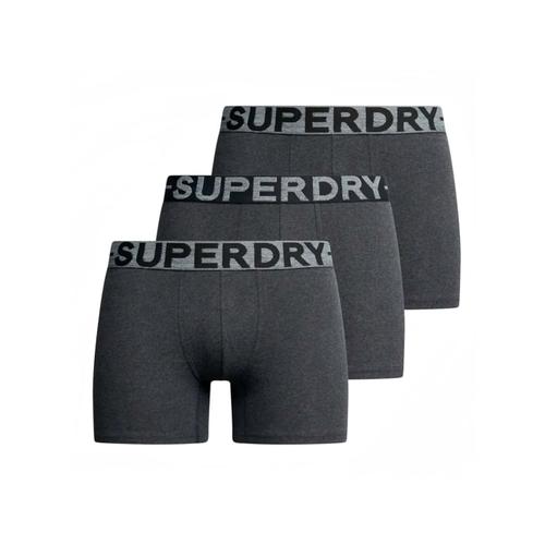 Boxer Superdry Pack X3 Stretch Homme Gris