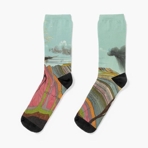 Chaussettes Taille Unique Yaggy, Levi Walter Geologique Thaux 1893 Encyclopédie Scicier Nouveauté Fantaisie Motif Fou Équipage Décontracté Pour Hommes Femmes