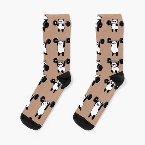 Chaussettes Taille Unique Panda De Levage Olympique Nouveauté Fantaisie Motif Fou Équipage Décontracté Pour Hommes Femmes