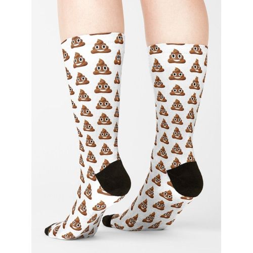 Chaussettes Taille Unique Emoji Caca Nouveauté Fantaisie Motif Fou Équipage Décontracté Pour Hommes Femmes