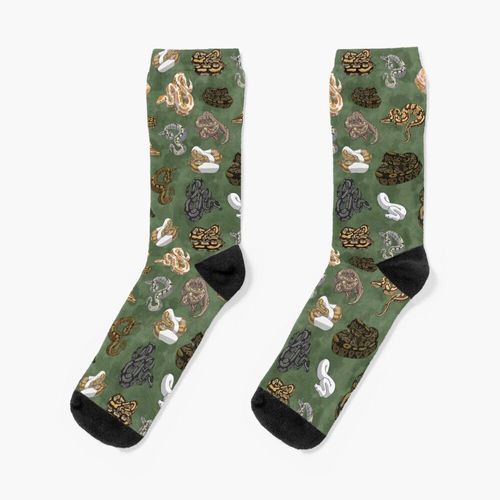 Chaussettes Taille Unique Balle Python Morphs Motif Moss Vert Nouveauté Fantaisie Motif Fou Équipage Décontracté Pour Hommes Femmes