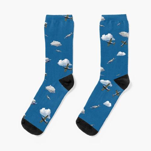 Chaussettes Taille Unique Pipers Dans Le Ciel Nouveauté Fantaisie Motif Fou Équipage Décontracté Pour Hommes Femmes