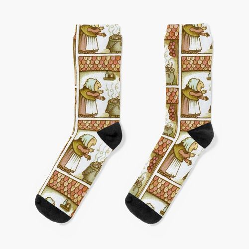 Chaussettes Taille Unique Strega Nona Souffle Des Baisers Au Pot De Pâtes Nouveauté Fantaisie Motif Fou Équipage Décontracté Pour Hommes Femmes