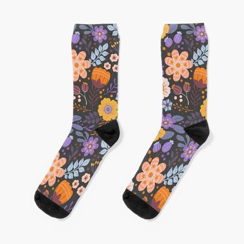 Chaussettes Taille Unique Charme Floral Nouveauté Fantaisie Motif Fou Équipage Décontracté Pour Hommes Femmes