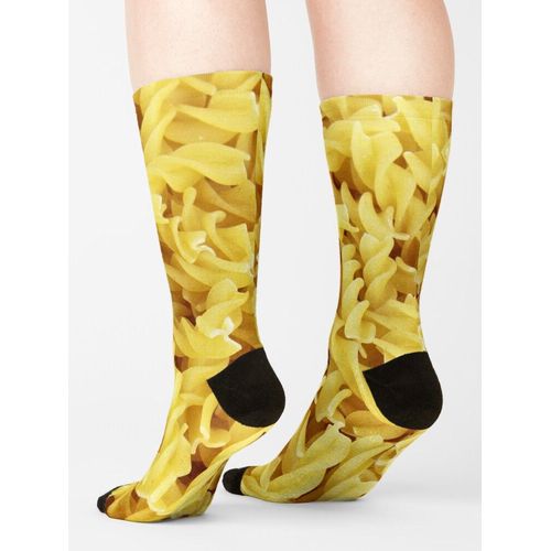 Chaussettes Taille Unique Pâtes Nouveauté Fantaisie Motif Fou Équipage Décontracté Pour Hommes Femmes