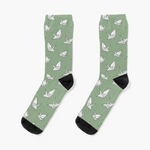 Chaussettes Taille Unique Grues En Papier Origami Nouveauté Fantaisie Motif Fou Équipage Décontracté Pour Hommes Femmes