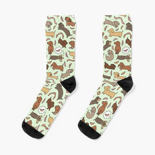 Chaussettes Taille Unique Wiener Dog Wonderland Nouveauté Fantaisie Motif Fou Équipage Décontracté Pour Hommes Femmes