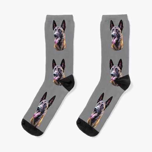 Chaussettes Taille Unique Berger De Malinois Belge Nouveauté Fantaisie Motif Fou Équipage Décontracté Pour Hommes Femmes