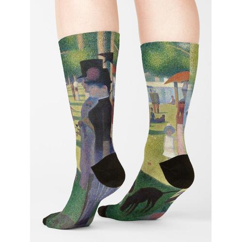 Chaussettes Taille Unique Un Dimanche Sur La Grande Jatte, Georges Seurat, 1886 Nouveauté Fantaisie Motif Fou Équipage Décontracté Pour Hommes Femmes