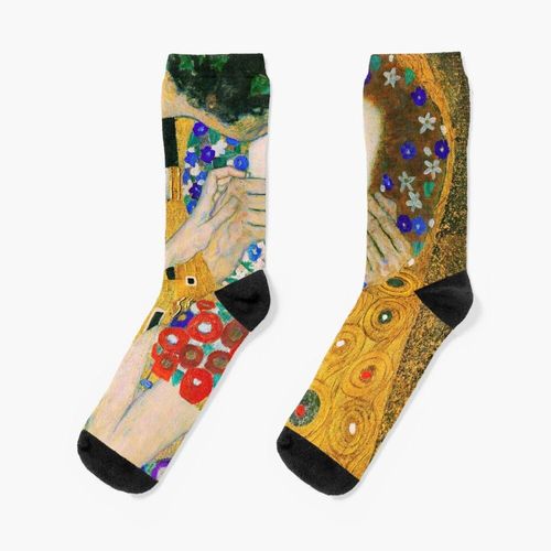 Chaussettes Taille Unique Le Baiser De Gustav Klimt Nouveauté Fantaisie Motif Fou Équipage Décontracté Pour Hommes Femmes