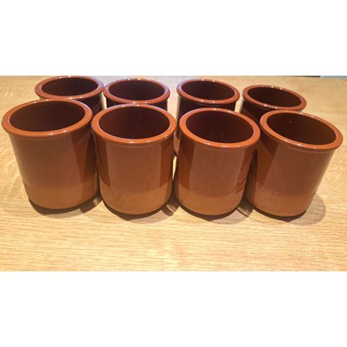Lot De 8 Pots À Yahourt En Grès 2 Tons Marque Cermer