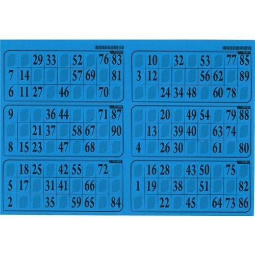Carton Loto Plaque De 6 Traditionnel, Bleu Turquoise - Planche Multi Grilles, Epaisseur 1 Mm - Set Accessoire Soiree Loto Et Carte