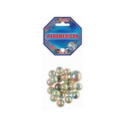 Filet Panamerican 20 Billes 16 Mm Et 1 Calot 25 Mm - Lot Billes Enfant, Colorees Et Classiques - Collection Et Jeu - Set Jouet Et Carte