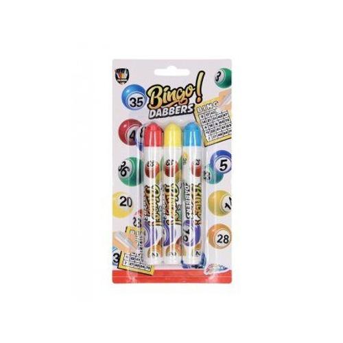 Blister 3 Stylos Marqueurs Bingo Loto, Multicolore - Feutres Stick Pour Marquage Numeros Grilles, Plaque - Set Accessoire Et Carte