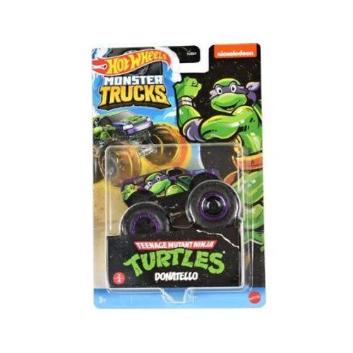 Hot Wheels Monter Truck Pour Tortues Ninja Donatello - Vehicule Miniature Monster Jam Tmnt Violet - Voiture Collection Turtles