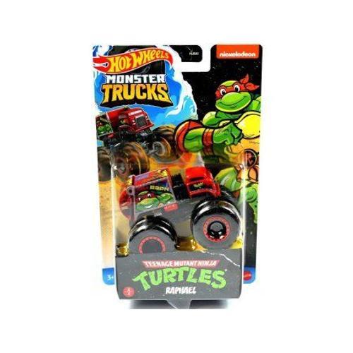 Hot Wheels Monter Truck Pour Tortues Ninja Raphael - Vehicule Miniature Monster Jam Tmnt Rouge - Voiture Collection Turtles