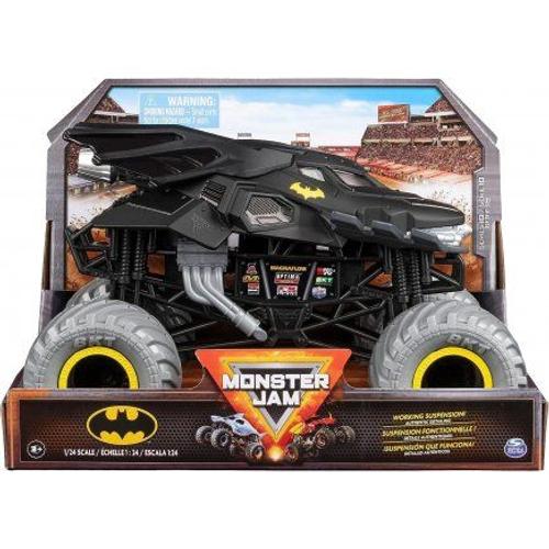 Monster Jam Géant : Batman - Voiture Noire Et Grise 19x13cm (Lxl) - Set Véhicule Miniature 1:24 + 1 Carte Tigre