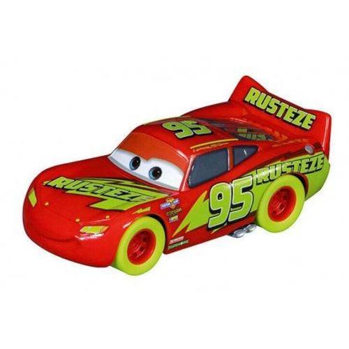 Disney Cars Flash Mcqueen Glow Racer, Brille Dans Le Noir - Voiture Course De Nuit - Set Accessoire Carrera Circuit Go Et Carte