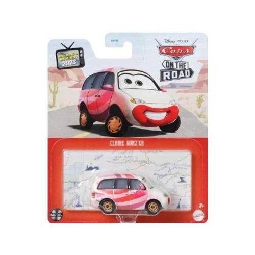 Coffret Cars : Voiture Claire Gunz'er - Set Véhicule Miniature Blanche Et Rouge + 1 Carte Offerte