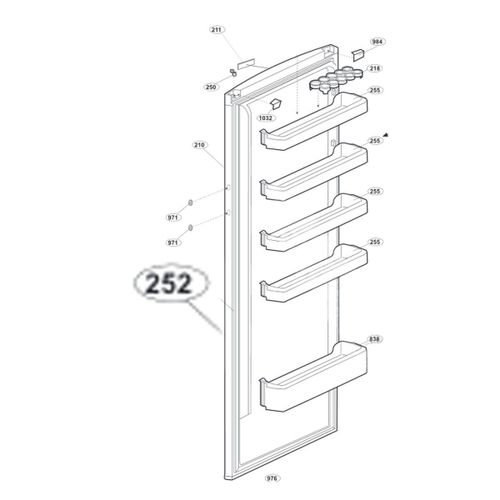 Joint de porte (repère 252) Réfrigérateur congélateur (4902423900 OCEANIC BEKO)