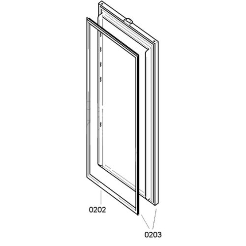 Joint de porte réfrigérateur (repère 0202) d'origine Réfrigérateur congélateur (00241448 241448 SIEMENS BOSCH NEFF)
