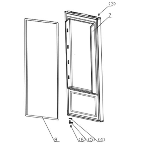 Joint Porte Ref Gris (repère 8) Réfrigérateur congélateur (FR001546 AYA SIGNATURE SCHNEIDER)