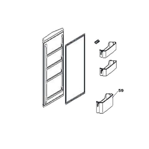 Balconnet bouteilles (repère 59) 486X113X96 mm Réfrigérateur congélateur (49121752 49126129 CANDY)