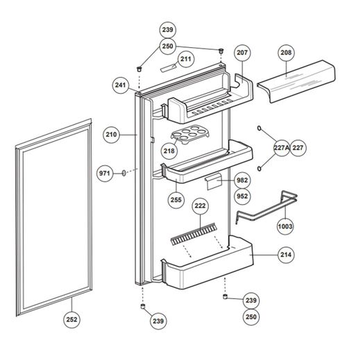 Joint de porte (repère n°252) Réfrigérateur congélateur (5999770500 ALTUS OCEANIC BEKO)