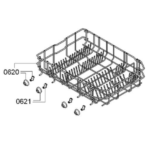 Panier inférieur Lave-vaisselle (00687130 00772836 BALAY NEFF SIEMENS BOSCH JUNKER GAGGENAU BLAUPUNKT CONSTRUCTA)
