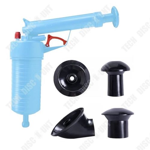TD® Déboucheur Canalisation WC Air Comprimé Pompe pour Evier Cuisine Lavabo avec 4 Différentes Ventouses