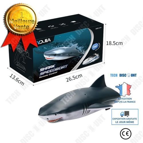 Td® 2.4g Simulation Requin Télécommande Bateau Haute Vitesse Et Longue Durée De Vie De La Batterie Hors-Bord Électrique Bateau Jouet