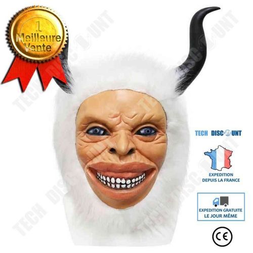 Td® Halloween Couvre-Chef Bonhomme De Neige Neige Monstre Neige Vache Masque Tibétain Art Sacré Performance Accessoires Fête Rap Mas