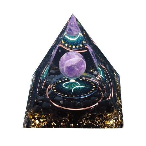 Pyramide Orgonite Constellation du zodiaque Taureau améthyste