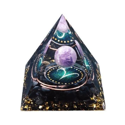 Pyramide Orgonite Constellation du zodiaque Bélier améthyste