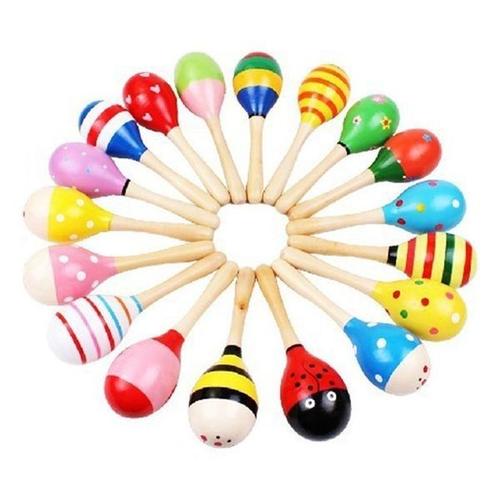 Maracas En Bois À Motif Jeu Montessori