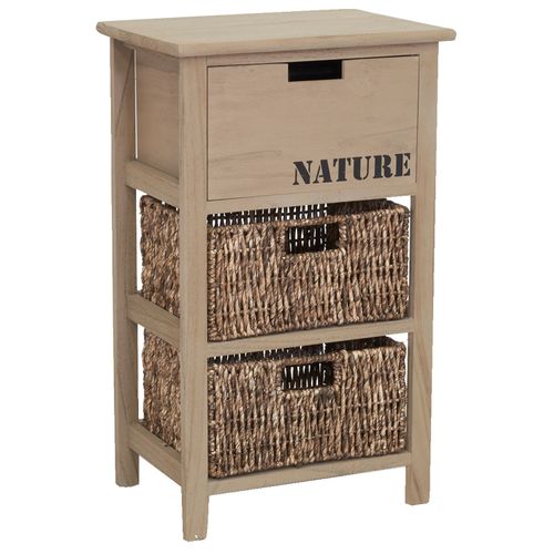 Commode En Bois Et Maïs " Nature" 3 Tiroirs