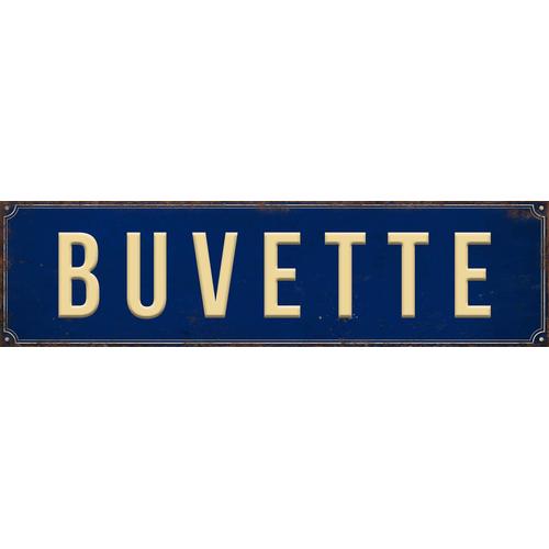 Plaque décorative en métal 45 x 12 cm Buvette