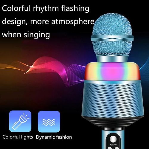 Microphone Bluetooth Haut Parleur Intégré Micro Karaoké Live iOS Android Rouge YONIS