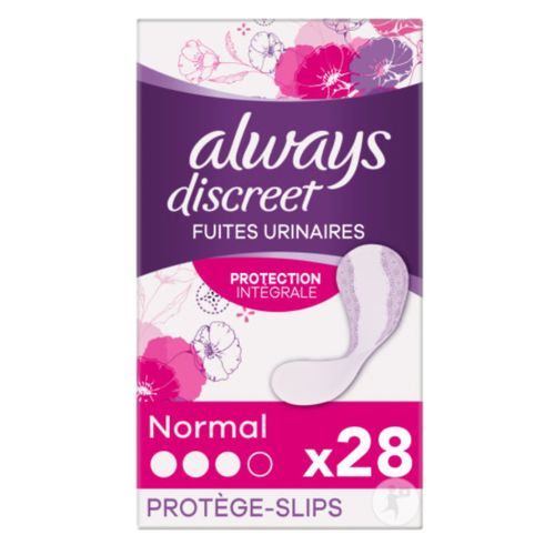 Paquet De 28 Protèges Slip Pour Incontinence Légère Always Discreet 