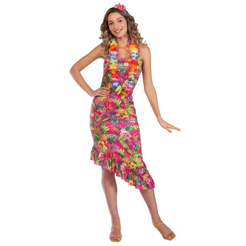 Déguisement Robe Hawaï Rose Femme