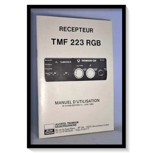 Manuel D'utilisation Récepteur Tmf 223 Rgb