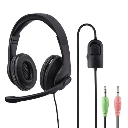 Casque micro de bureau pour PC "HS-P200", stéréo, noir
