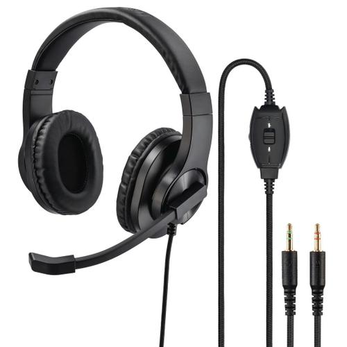 Casque micro de bureau pour PC "HS-P300", stéréo, noir