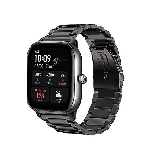 Bracelet Acier Stainless Lux + Outil Pour Oneplus Nord Watch - Noir