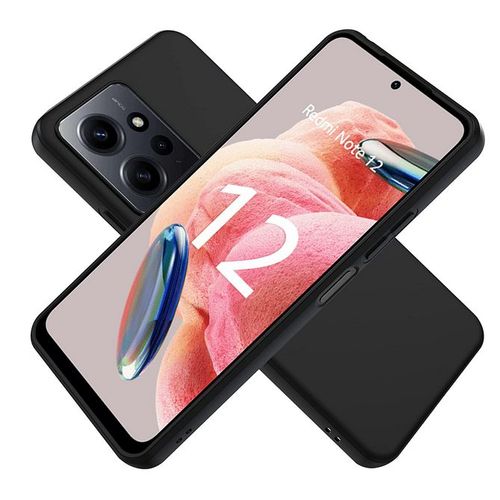 Coque Pour Xiaomi Redmi Note 12 4g - Housse Etui Silicone Gel Fine + Film Ecran - Noir