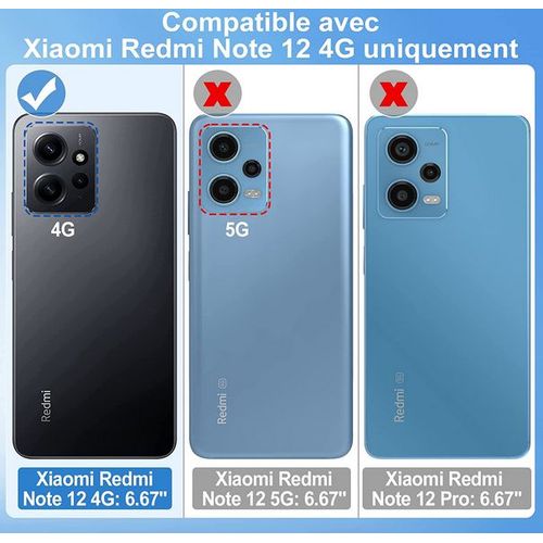 Coque Pour Xiaomi Redmi Note 12 4g - Housse Etui Silicone Gel Fine + Film Ecran - Transparent Tpu