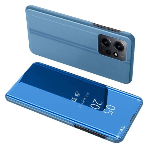 Housse Pour Xiaomi Redmi Note 12 4g - Etui Coque Portefeuille Clear View + Film Ecran - Bleu
