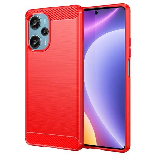 Coque Pour Xiaomi Poco F5 5g / Redmi Note 12 Turbo - Housse Etui Silicone Gel Carbone + Film Ecran - Rouge