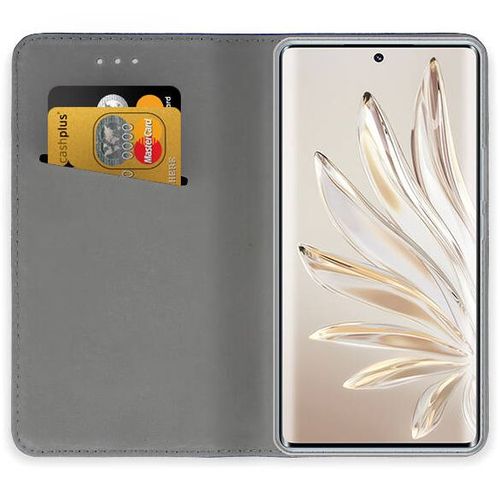 Housse Pour Huawei Honor 70 5g - Etui Coque Pochette Portefeuille + Film Ecran - Bleu Magnet