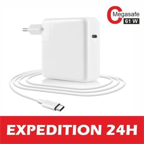 61W USB C Adaptateur Secteur Chargeur pour MacBook Pro 13/14", Macbook Air 13/12", iPad Pro 2021/2020/2019/2018 pour Charger Les app
